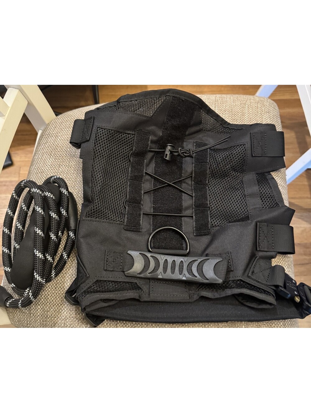 Tactical Dog Harness and Leash Set for Large Dogs Black